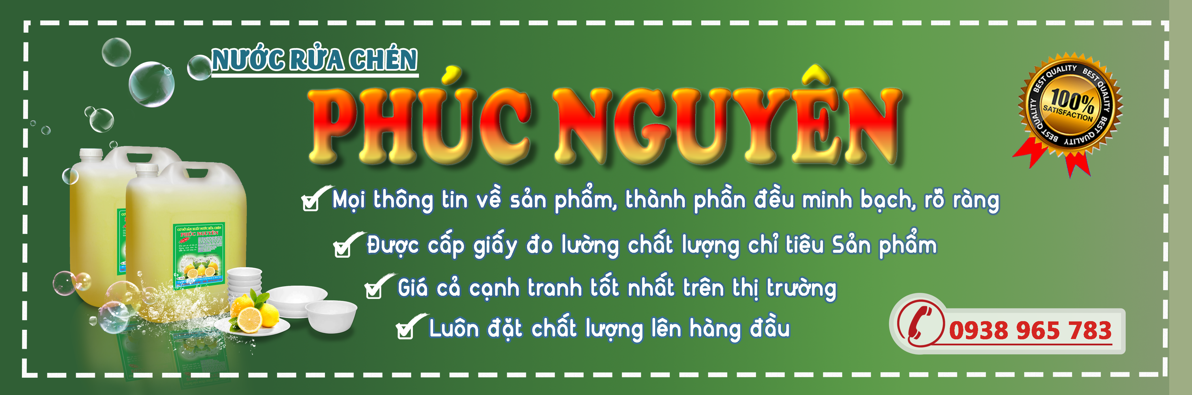 Phúc Nguyên chuyên sản xuất các loại nước rửa chén chất lượng